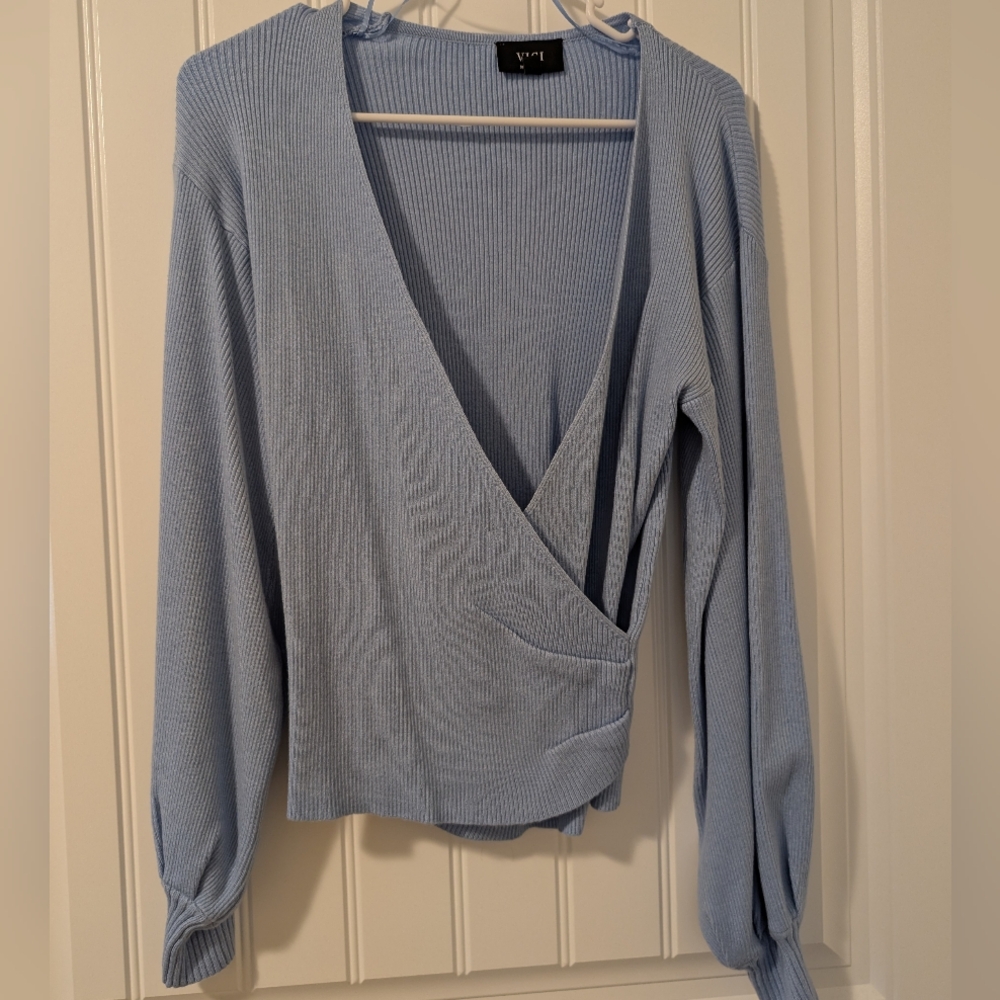 Vici Sky Blue Knit Top